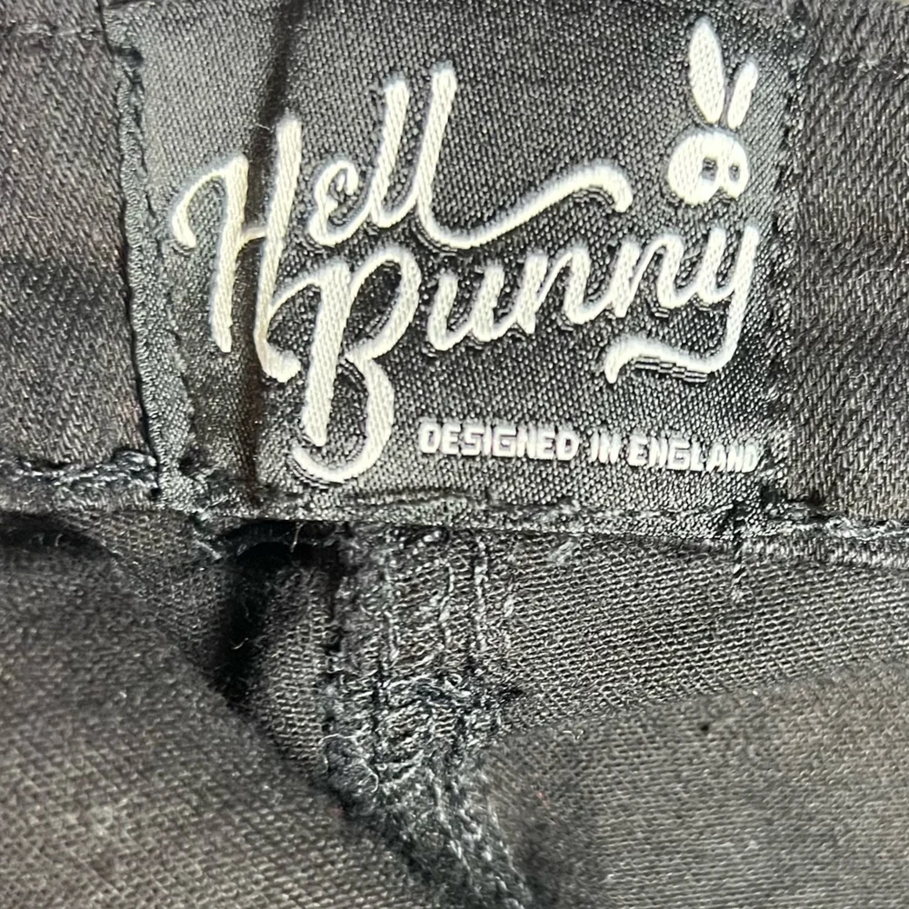 Hell Bunny Dress Womens 2XL Black Dakota Pinafore Denim Goth Pinup Punk Overall - Picture 8 of 10